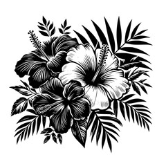 black and white flower