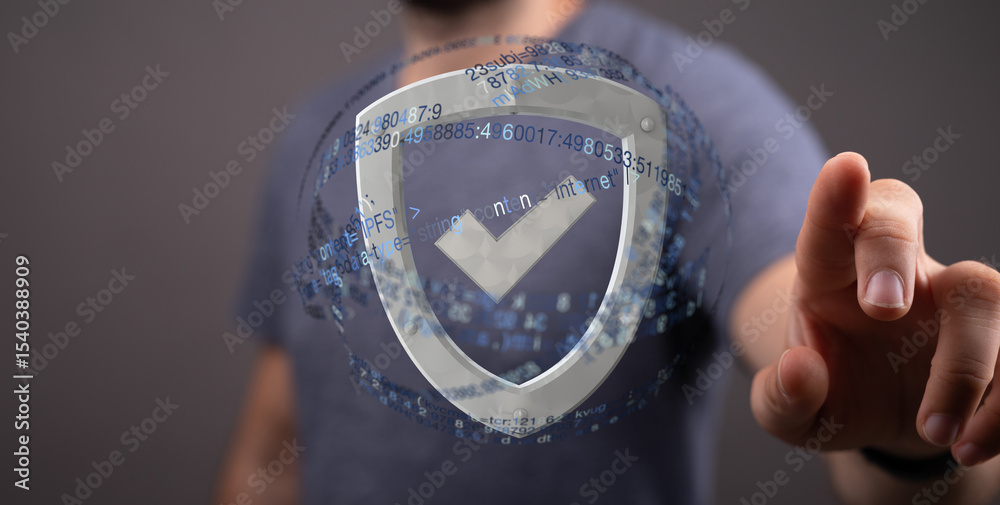 Poster Secure your data with robust cybersecurity.  Protect against online threats.