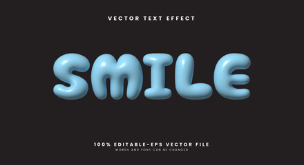 Smile inflated Style 3d bold editable text effect Template © Easin Arafat