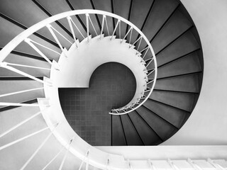 Spiral staircase interior building perspective Architecture details Abstract background