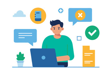 business man with laptop