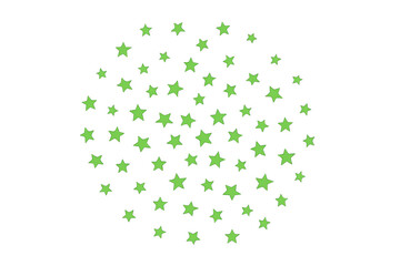 Fototapeta premium Green stars are falling against a transparent background, creating a festive and celebratory atmosphere perfect for holiday decorations