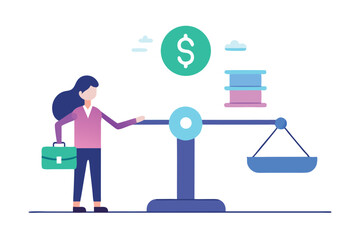 vector illustration of a business man with money