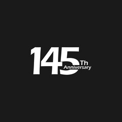 Obraz premium anniversary logo design, 145th anniversary, symbol, icon, party, logo design for 145th anniversary, vector, success, illustration, birthday, symbol, background, year, congratulations, greeting