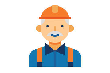 cartoon builder with helmet and glasses