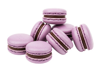 Isolated Lavender Macarons Stacked Delightfully