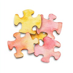Obraz premium Watercolor puzzle pieces