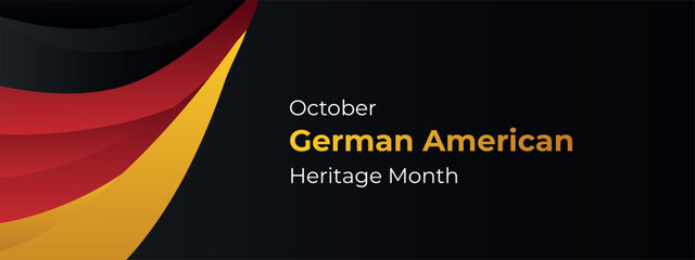 German American Heritage Month, German flag and pattern in German flag colors, realistic vector illustration