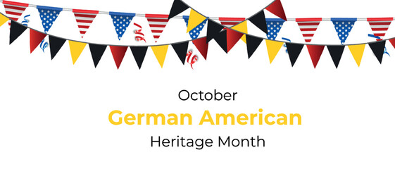 Fototapeta premium German American Heritage Month, German flag and pattern in German flag colors, realistic vector illustration