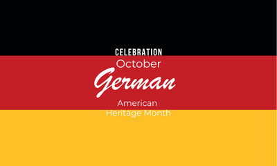 German American Heritage Month, German flag and pattern in German flag colors, realistic vector illustration