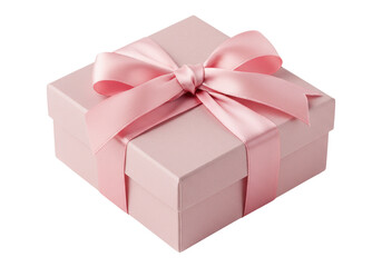 Isolated Pale Pink Gift Box with Ribbon