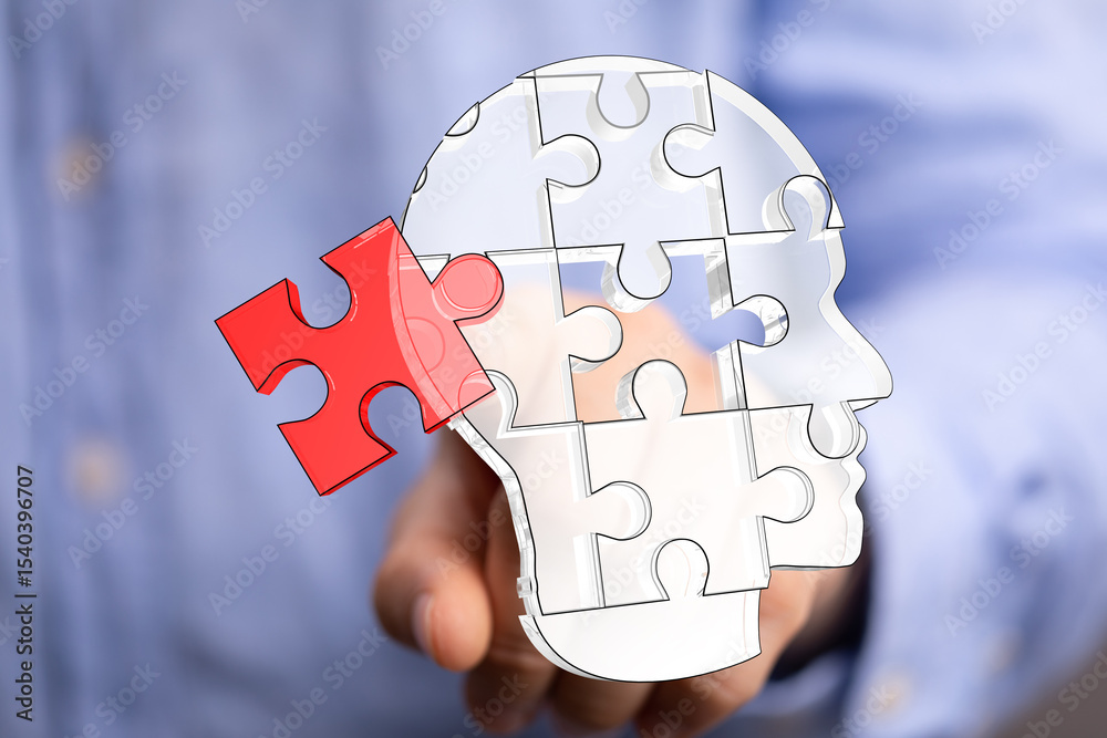 Poster unlocking human potential through cognitive understanding. find solutions for complex mental process