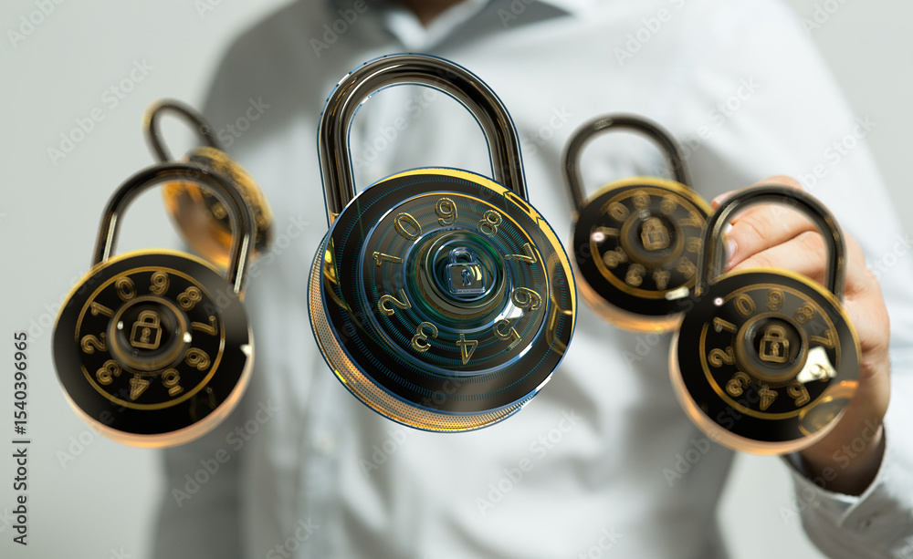 Aufkleber Safeguarding information with advanced encryption and strong passwords.
