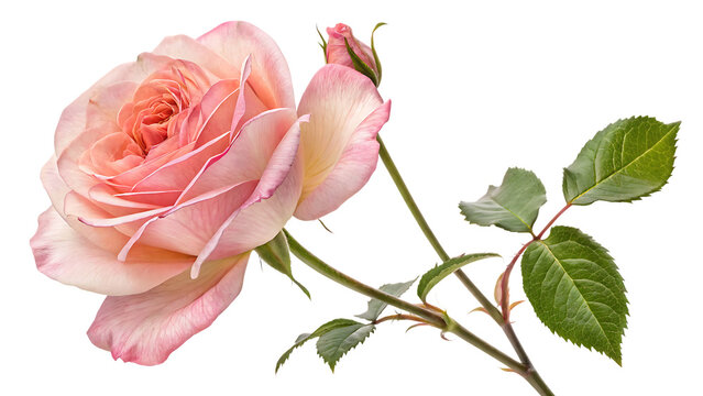  Bulgaria  rose  rosa  isolated on white background PNG. AI GENERATED