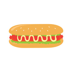 Hot Dog with Yellow Mustard Green Relish in Bun hotdog