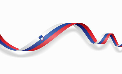Slovenian flag wavy abstract background. Vector illustration.