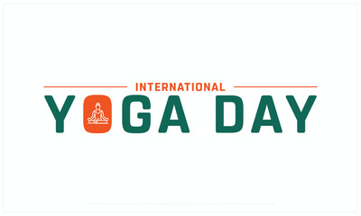 International Yoga Day design on white background, Typographic Design of International Yoga Day, Vector Design of International Yoga Day, International Yoga Day