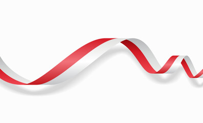 Indonesian flag wavy abstract background. Vector illustration.