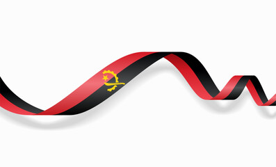 Angolan flag wavy abstract background. Vector illustration.