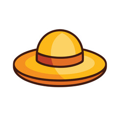 Wide-brim sun hat vector icon