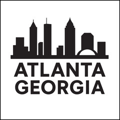 Fototapeta premium City skyline vector of Atlanta with modern architecture
