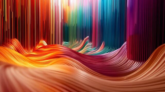 Abstract colorful wavy lines