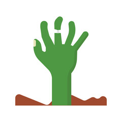 Zombie Hand Rising from Grave Halloween Icon