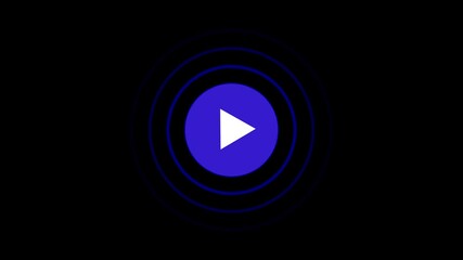 play icon, video play icon for website and mobile phone on black background.glowing play button animation - Powered by Adobe