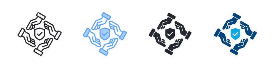 Unity Icon Set Multiple Style. Design In Outline, Blue, Glyph, Dual Tone