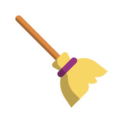 Halloween Witch Broom Vector Illustration