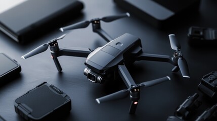 Naklejka premium Drone on dark surface