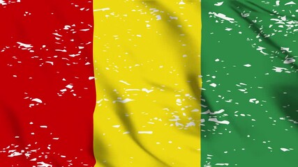 Guinea Flag Waving, Close Up of Guinea National Flag in Motion Graphics - Powered by Adobe