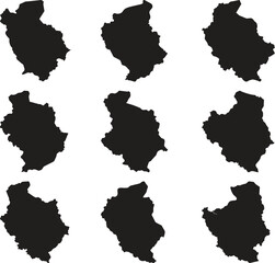 Naklejka premium Suriname map black silhouette vector style with white background