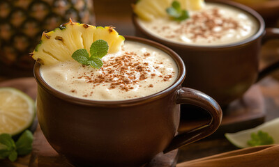 Atole de Pina - Pineapple atole, sweet and tangy.