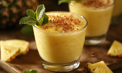 Atole de Pina - Pineapple atole, sweet and tangy.