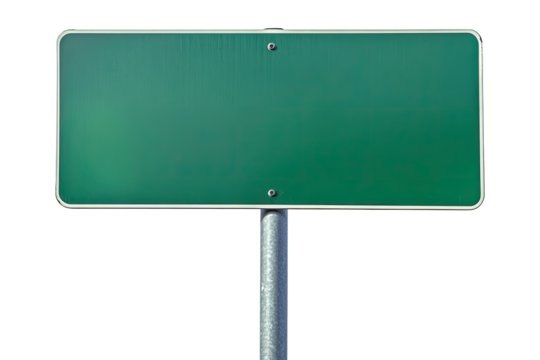 Blank Green Road Sign