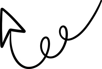 Obraz premium Freeform Curly Arrow With Double Upward Swirl