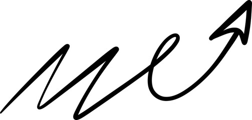 Freeform Curved Arrow With Loose Upward Loop