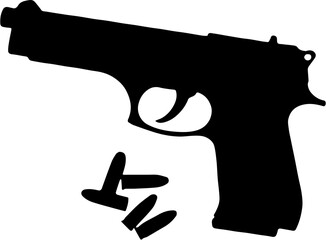 gun silhouette vector illustration, isolated on white