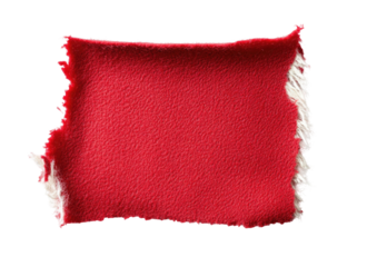 Red Fabric Patch with Frayed Edges