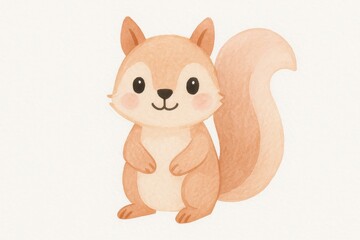 Cute watercolor squirrel illustration.