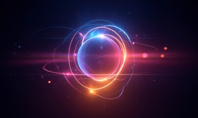 Vibrant Energy Sphere with Colorful Rings