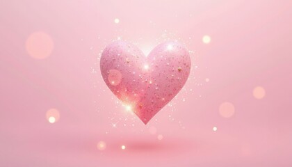Pink Heart with Glitter