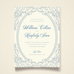 Vintage Classic  Victorian Wedding Invitation
