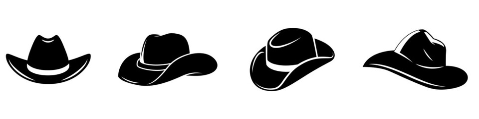 Cowboy hat icon vector set. west illustration sign collection. Texas symbol. Hat logo.