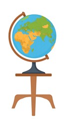 Globe on Wooden Stand.