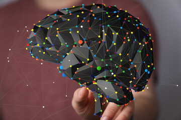 Innovative image of a brain network. Ideal for AI, neural networks, data science, and technology...