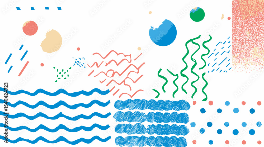 Poster abstract shapes compose pattern on white background showcasing artistic design visual
