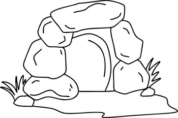 hand drawn cave