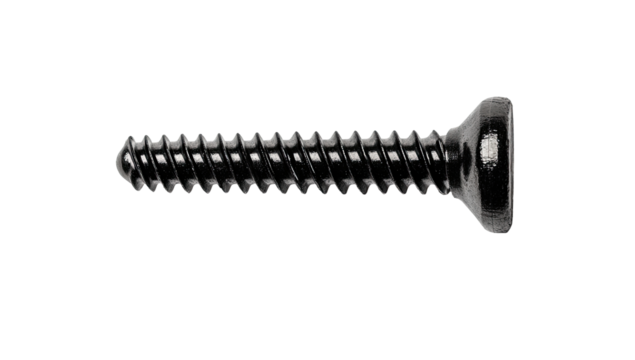 Black screw with sharp point